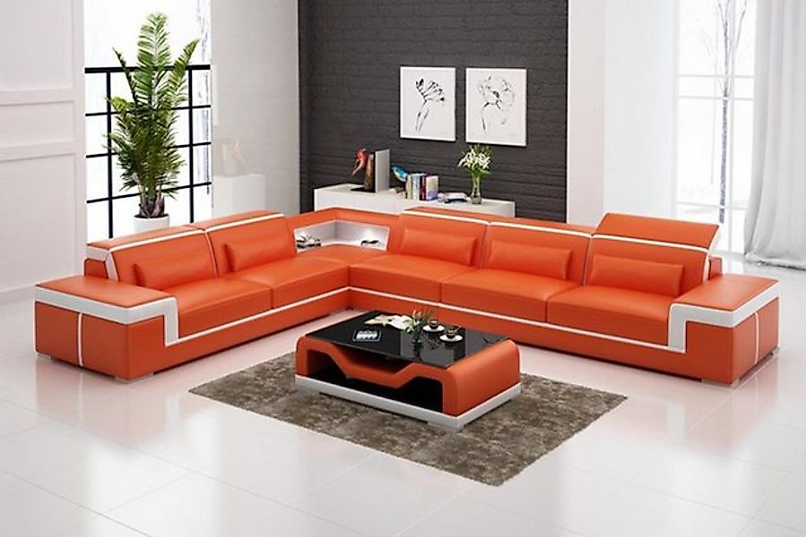JVmoebel Ecksofa Sofa Couch Polster Garnitur Wohnlandschaft L-Form Ledersof günstig online kaufen