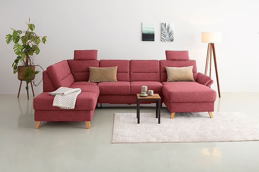 Home affaire Wohnlandschaft "Westerland U-Form" Federkern, wahlweise Bettfu günstig online kaufen