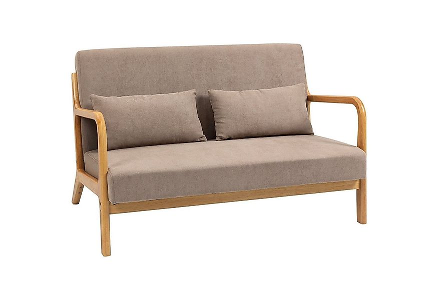 HOMCOM 2-Sitzer Sofa Zweisitzer mit Kissen, Doppelsofa mit Samtoptik, Loves günstig online kaufen