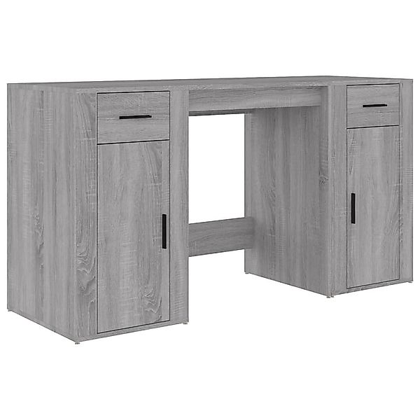 furnicato Schreibtisch mit Stauraum Grau Sonoma günstig online kaufen