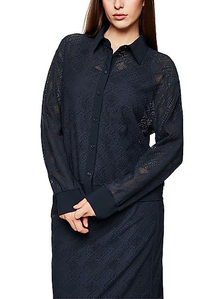 Marc Cain Langarmbluse Logomania Premium Damenmode mit Lochspitze, locker g günstig online kaufen