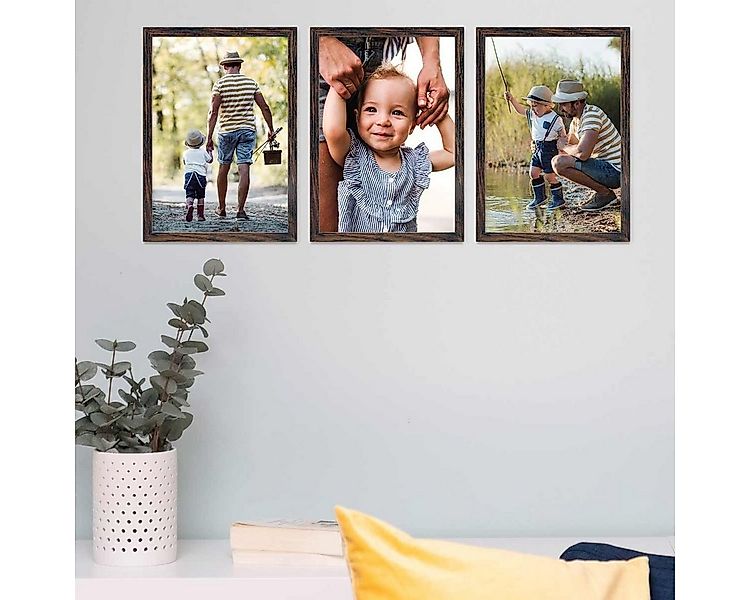 PHOTOLINI Bilderrahmen 3er Set, stabiles MDF-Holz, mit Acrylglas, extra Zub günstig online kaufen