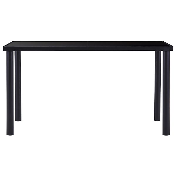 vidaXL Esstisch Schwarz 140 x 70 x 75 cm Hartglas Metall günstig online kaufen