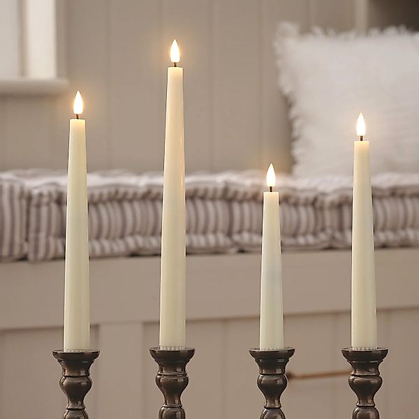 4er Set TruGlow® LED‑Stabkerzen in Elfenbein mit Fernbedienung günstig online kaufen