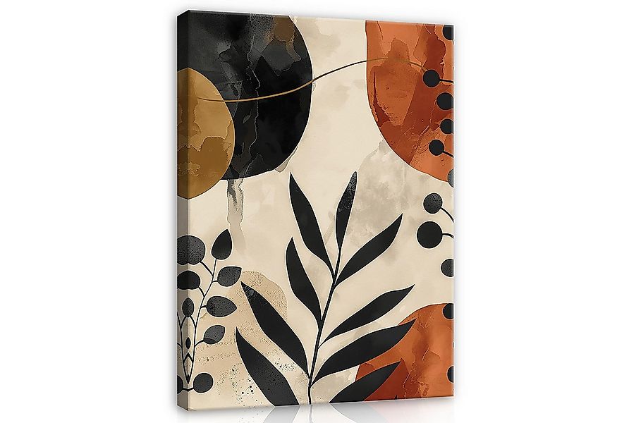 Wallarena Leinwandbild Blätter Abstrakt Boho Art Kunst Wandbild XXL Leinwan günstig online kaufen