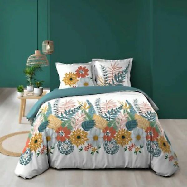 dynamic24 3tlg. Bettwäsche 240x220cm Übergröße Blumen Bettbezug Kissenbezug günstig online kaufen