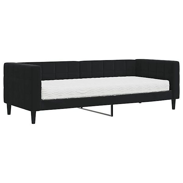 vidaXL Bett, Tagesbett mit Matratze Schwarz 80x200 cm Samt günstig online kaufen