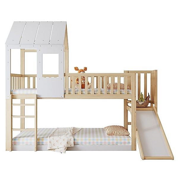 PHOEBE CAT Etagenbett Hochbett mit Leiter, Rutsche und oberem Lattenrost, H günstig online kaufen