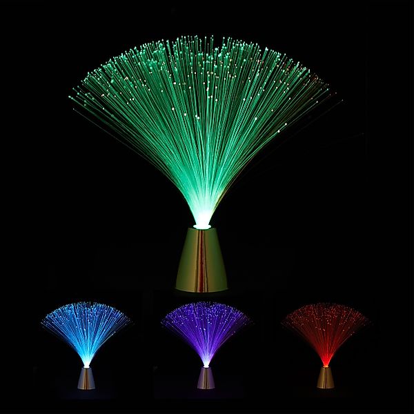 relaxdays LED Dekolicht Glasfaserlampe mit Farbwechsel günstig online kaufen