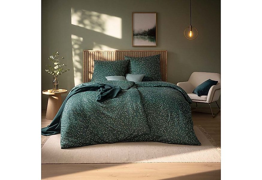 Estella Bettwäsche Estella Mako Jersey Bettwäsche 135x200 Aline blautanne B günstig online kaufen