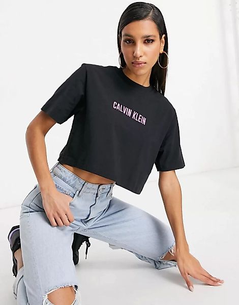 Calvin Klein Performance – Kurzärmliges T-Shirt in Schwarz günstig online kaufen