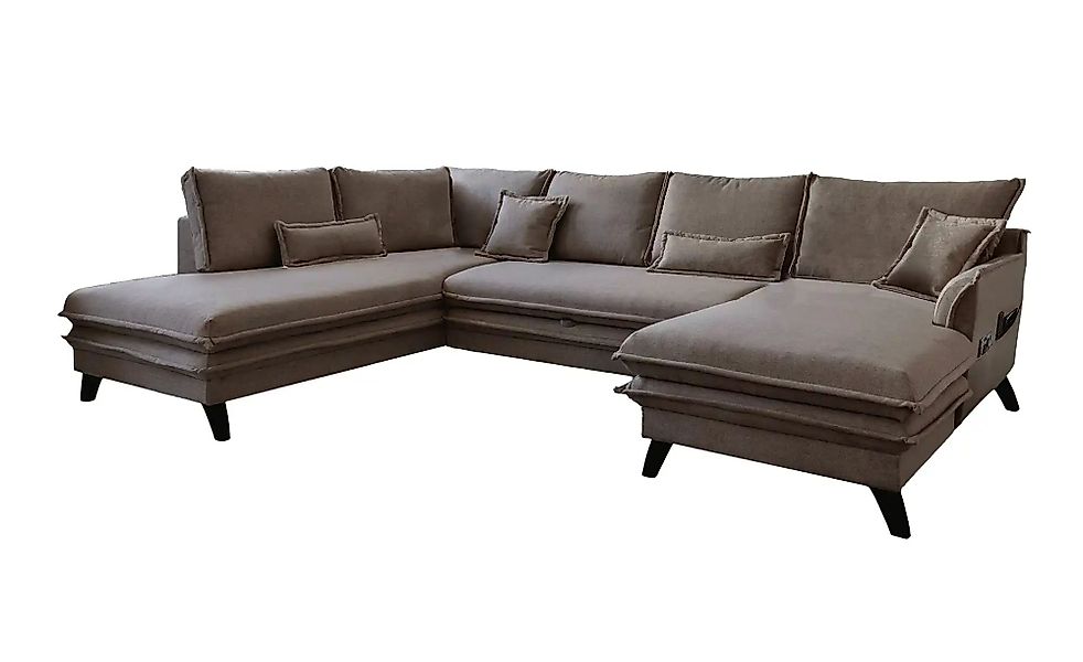 Miuform Wohnlandschaft mit Schlaffunktion Charming Charlie ¦ braun ¦ Maße ( günstig online kaufen