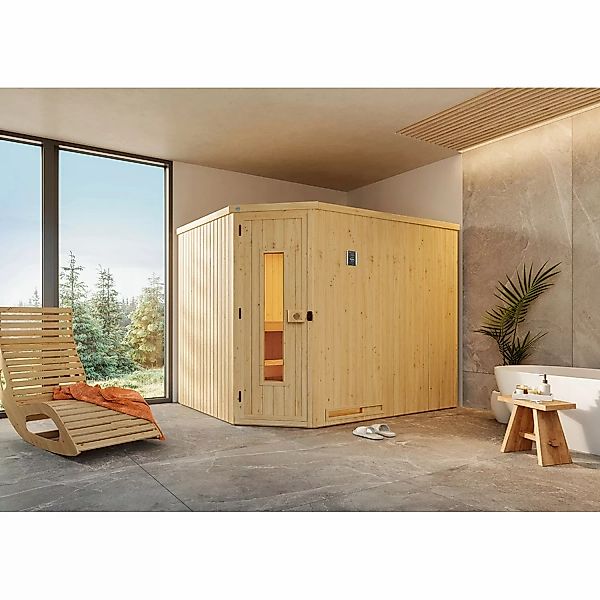 Weka Element-Ecksauna Varberg 4 o. Ofen Holztür günstig online kaufen