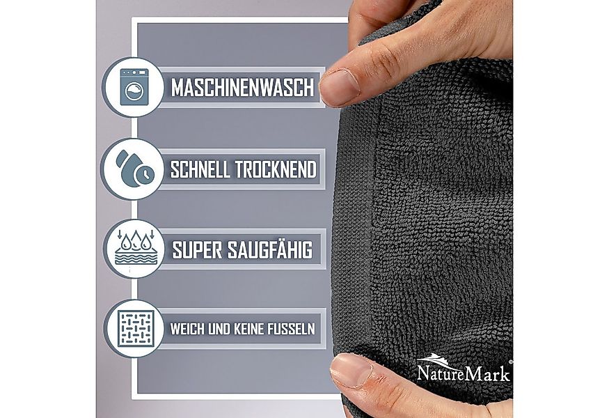 NatureMark Badematte 2er-Set Badvorleger 50x80cm, strapazierfähig, Baumwoll günstig online kaufen