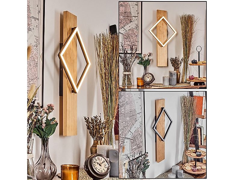 hofstein Wandleuchte Wandlampe aus Holz/Metall/Kunststoff in Naturfarben/Sc günstig online kaufen