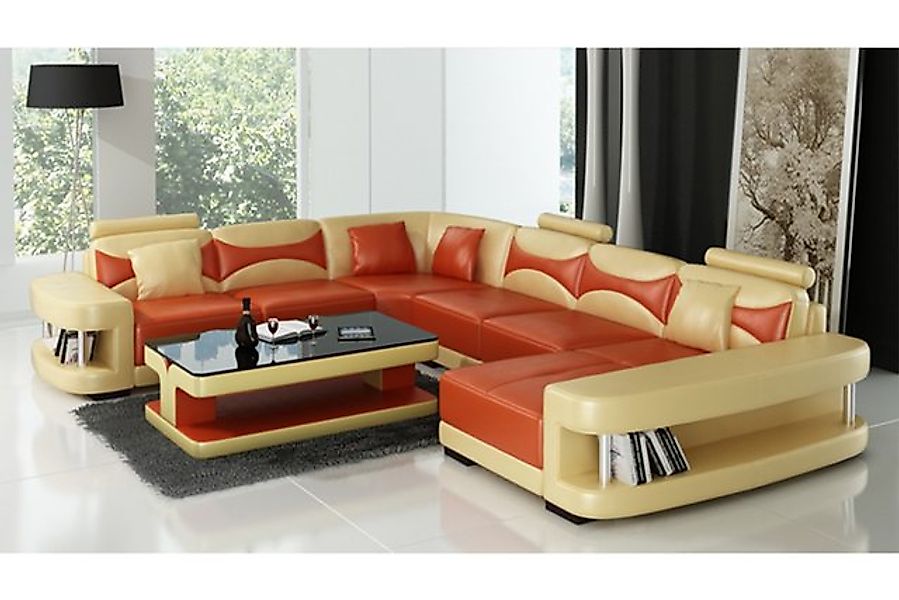 JVmoebel Ecksofa Sofa Polster Couch Wohnlandschaft U Form - Ledersofas Couc günstig online kaufen