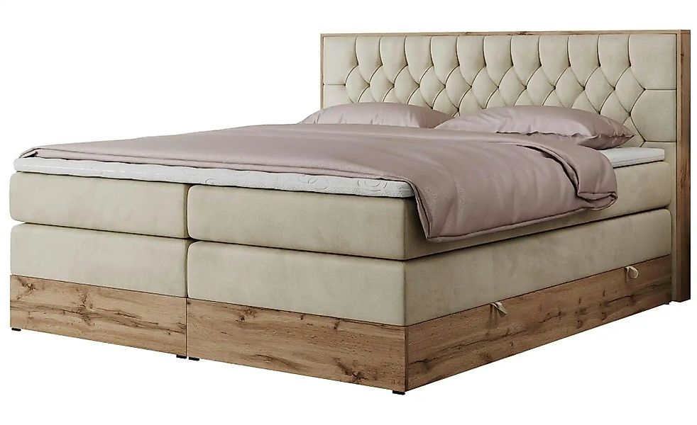 Boxspringbett mit Bettkasten Amore King ¦ beige ¦ Maße (cm): B: 188 H: 115 günstig online kaufen