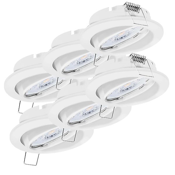 Oktaplex 6er Set Einbauspot Weiß Dijon Dimmbar inkl. LED Modul 4000K Neutra günstig online kaufen