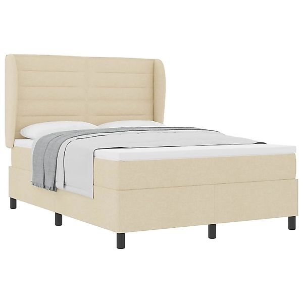 vidaXL Boxspringbett mit Matratze Creme 140 x 200 cm Stoff 3340506 günstig online kaufen