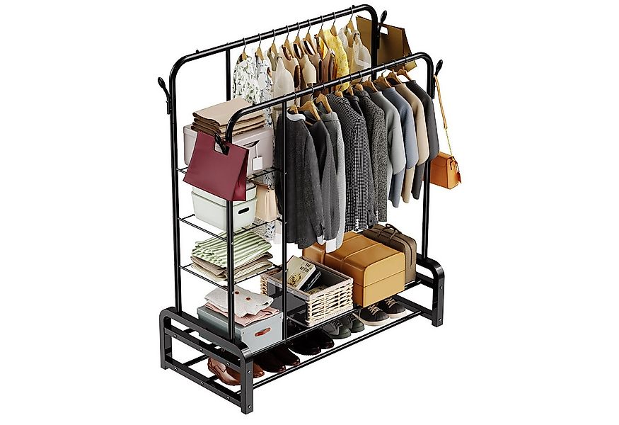 loefme Kleiderständer Kleiderständer Kleiderstange Doppelstab Garderobenstä günstig online kaufen