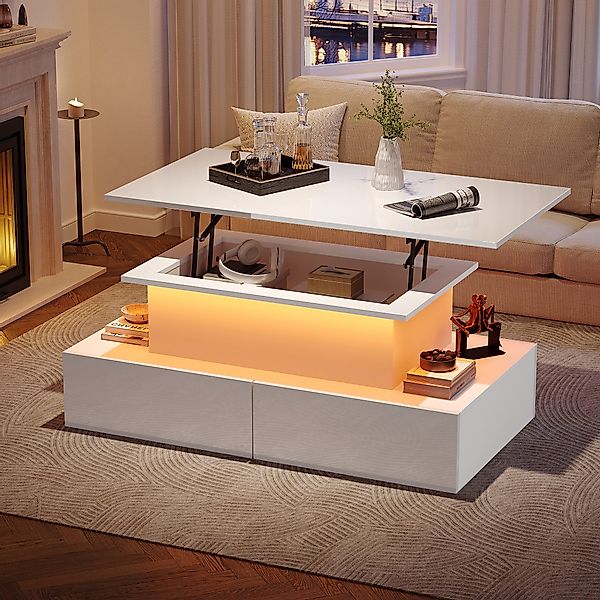 HAUSS SPOLE Couchtisch Hochglanz mit LED-Beleuchtung günstig online kaufen