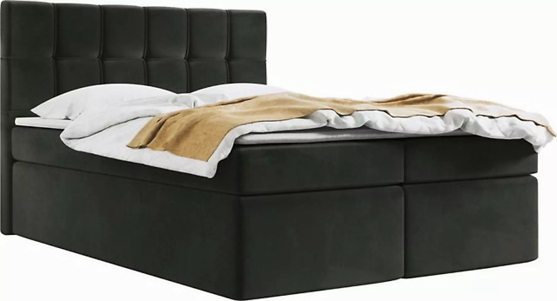 WFL GROUP Boxspringbett mit Topper SEVINE, Samt Doppelbett mit Bettkasten günstig online kaufen