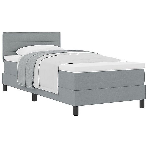 vidaXL Bett Boxspringbett mit Matratze Hellgrau 100x200 cm Stoff (1-tlg) günstig online kaufen