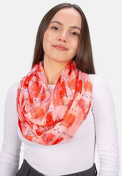 Seasons of April Loop Loop Molly, Damen Loop-Schal mit Katzenmuster – Leich günstig online kaufen