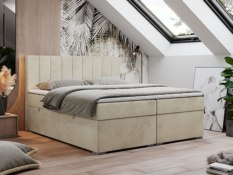 MKS MÖBEL Boxspringbett LOPE (Packung, Set, Topper T25, genähte Kopfstütze, günstig online kaufen