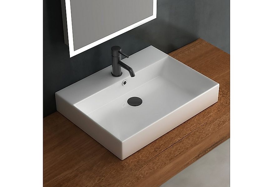 Alpenberger Aufsatzwaschbecken Keramik Waschbecken 60 cm Breit Handwaschbec günstig online kaufen