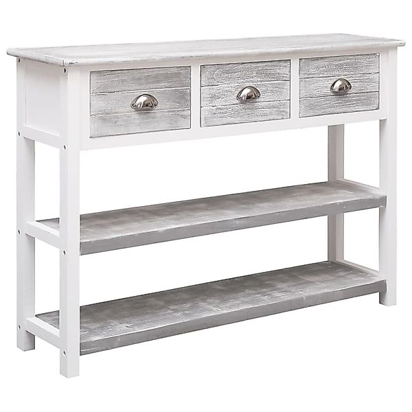 vidaXL Sideboard Antik-Grau 108x30x76 cm Massivholz Paulownia 338543 günstig online kaufen