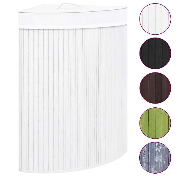 furnicato Wäschekorb Eck-aus Bambus 52,3 x 37 x 65 cm in Weiß (1 St) günstig online kaufen