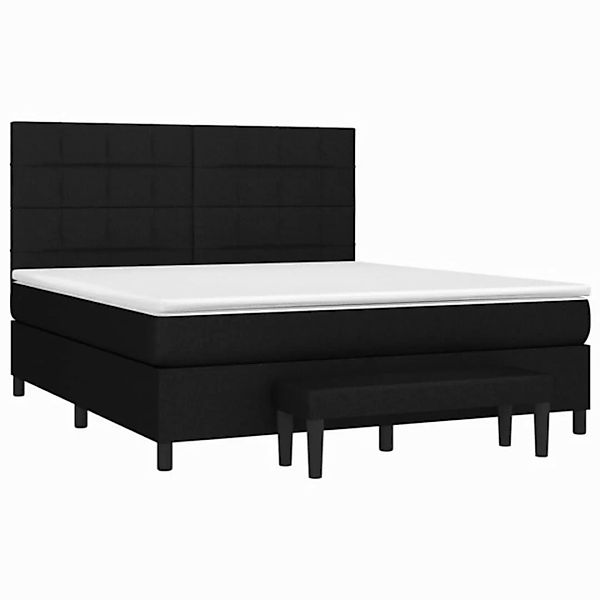 furnicato Bett Boxspringbett mit Matratze Schwarz 180x200 cm Stoff (1-tlg) günstig online kaufen