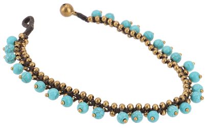 Guru-Shop Fußkette Fußkette Makramee mit Glöckchen, günstig online kaufen