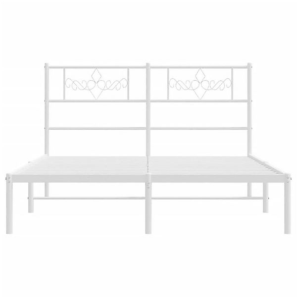 vidaXL Bettgestell Bettrahmen mit Kopfteil Metall Weiß 140x200 cm Bett Bett günstig online kaufen