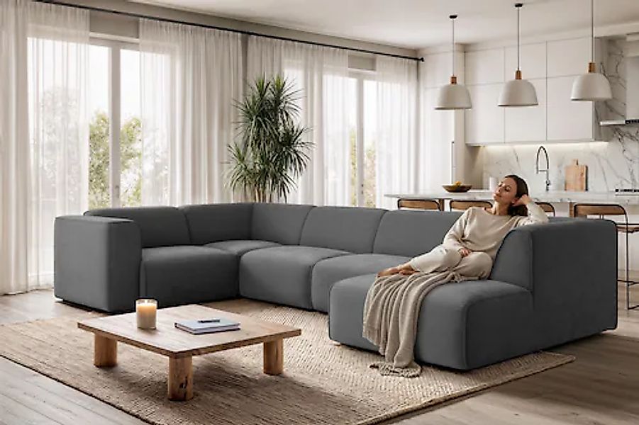OTTO home Wohnlandschaft »Merid U-Form, B: 367 cm« jederzeit durch Module e günstig online kaufen