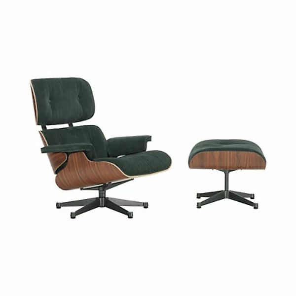 Set Sessel & Fußstütze Lounge Chair & Ottoman textil grün / Eames, 1956 - C günstig online kaufen