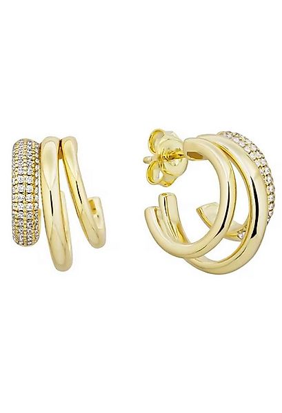 ROUGEMONT Paar Creolen Extravagante Creolen Ohrringe 18K Gold 925 Sterling günstig online kaufen