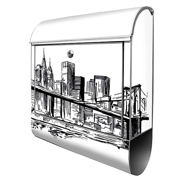 Banjado Design Briefkasten Silber Pulverbeschichtet 39x47x14cm 2 Schlüssel günstig online kaufen