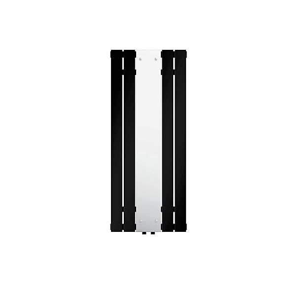 LuxeBath Badheizkörper mit Spiegel 1200x450 mm Schwarz Matt Mittelanschluss günstig online kaufen