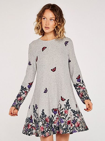 Apricot Strickkleid Swing Dress mit Blumendruck günstig online kaufen