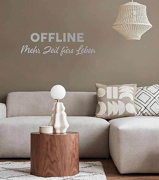 my home Wandtattoo "Offline Mehr Zeit fürs Leben" Wandaufkleber, selbstkleb günstig online kaufen