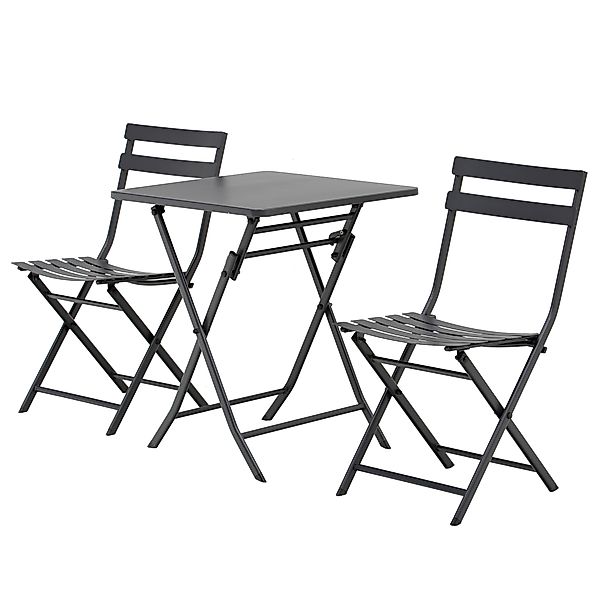 Outsunny Bistro-Gartenmöbel-Set mit klappbarem Tisch 60L x 60B x 71H cm und günstig online kaufen