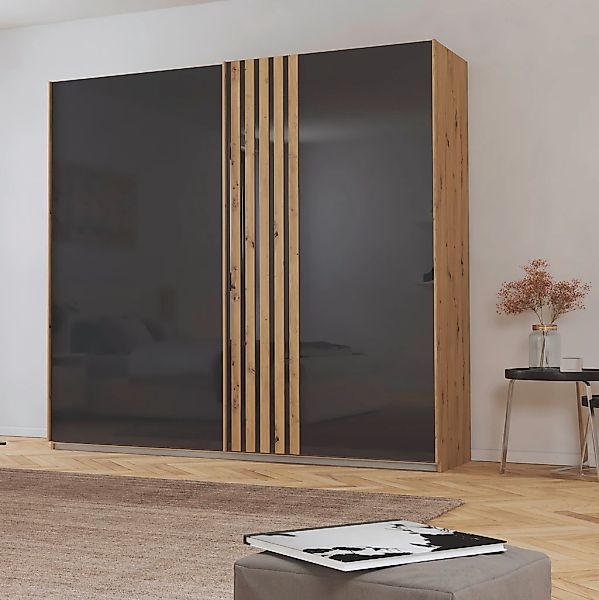 rauch Schwebetürenschrank "Mosbach", in moderner Lamellen-Optik und Glasfro günstig online kaufen