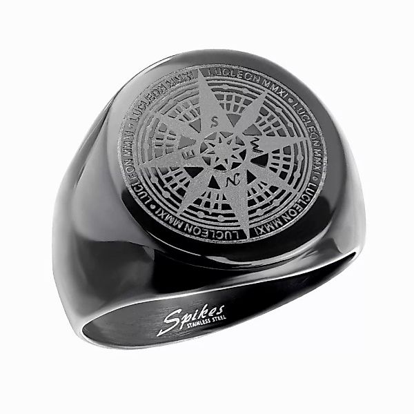 Taffstyle Fingerring Männer Ring Siegelring Kompass günstig online kaufen