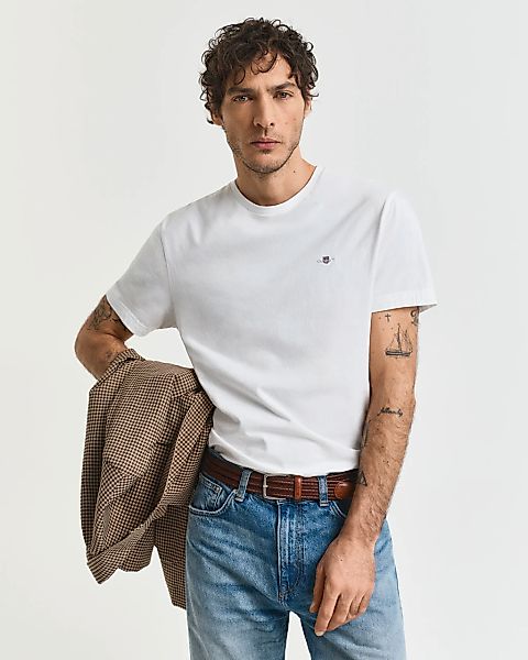 Gant T-Shirt "SLIM SHIELD SS T-SHIRT", mit Logostickerei auf der Brust günstig online kaufen