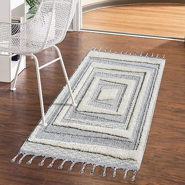 Carpet City Hochflor-Teppich »VALENCIA 940« rechteckig 20 mm Höhe Läufer, B günstig online kaufen