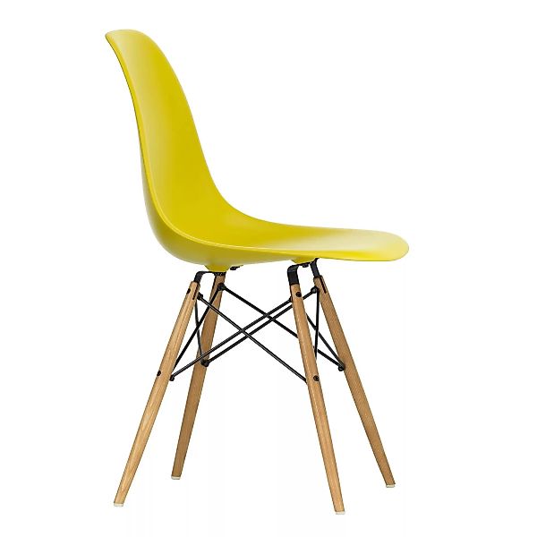 Vitra - Eames Plastic Side Chair DSW Gestell Esche - senfgelb/Sitzschale Po günstig online kaufen