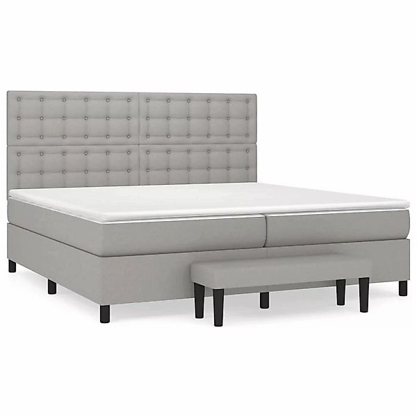 Vidaxl Boxspringbett Mit Matratze Hellgrau 200x200 Cm Stoff günstig online kaufen