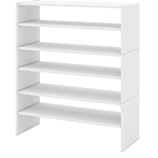 Costway 5-stufiger Stapelbare Schuhschrank Holz Weiß günstig online kaufen